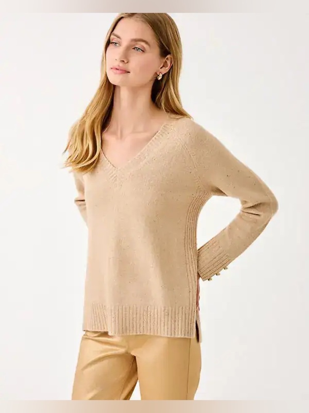 LILLY PULITZER Kaycee sequin sweater in gold metallic